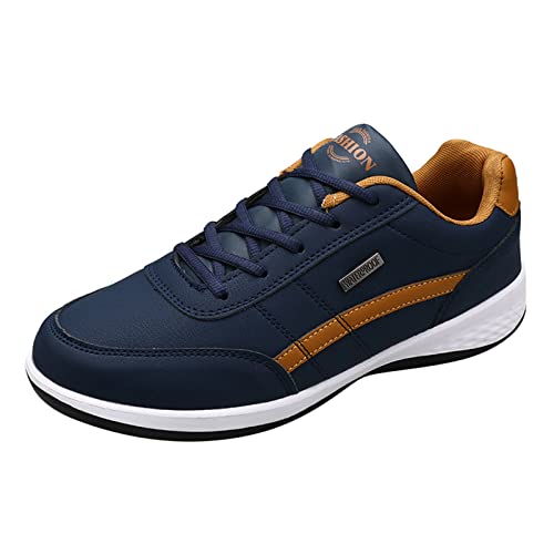 Generisch Herren Keilabsatz weiche Sohle Turnschuhe weiche Sohle runde Zehe atmungsaktive Laufschuhe Mode Herren Laufschuhe Schuhe Für Orthopädische Einlagen Herren (Dark Blue, 41) von Generisch