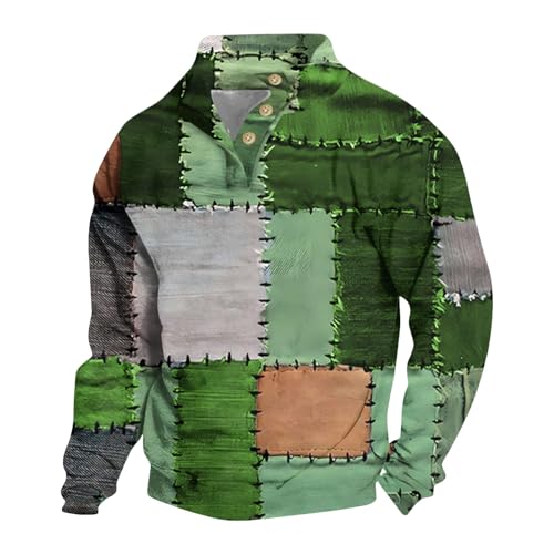 Generisch Herren Langarm Pullover mit Reißverschluss Elegantes Sweatshirt Stehkragen Bequemer Freizeitpullover Herbst Winter Atmungsaktive Oberbekleidung Langarmshirt Herren Pullover Pullover Mantel von Generisch