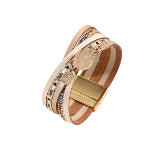 Generisch Herren Lederarmband,Handgewebtes Mehrschichtiges Modisches Bohemian Multilayer Pu Quarz Strass Magnetschnalle Lederarmband, Energieschmuck Für Frauen Silber Generisch Herren Lederarmband,Handgewebtes Mehrschichtiges Modisches Bohemian Multilayer Pu Quarz Strass Magnetschnalle Lederarmband, Energieschmuck Für Frauen Silber von Generisch