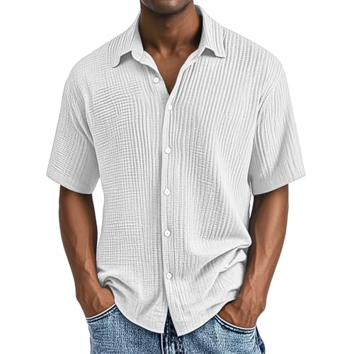 Generisch Herren Leinenhemd 2025 Kurzarm Button Down Sommerhemd Baumwolle Musselin Leicht Atmungsaktiv Strandhemd Freizeithemd Bequem Urlaub Casual Generisch Herren Leinenhemd 2025 Kurzarm Button Down Sommerhemd Baumwolle Musselin Leicht Atmungsaktiv Strandhemd Freizeithemd Bequem Urlaub Casual von Generisch