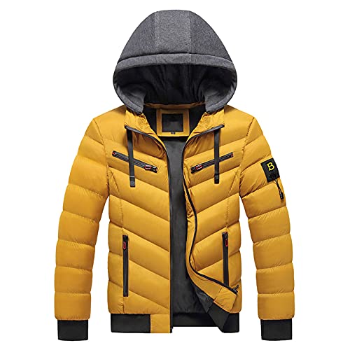 Generisch Herren Lightweight Steppjacke Winterjacke Herren Outdoor Zipper Hoodie Herren Mantel Schwarz Herrenjacke Herbst Zehentrenner Sandalen Damen Waterproof Jacket Men Steppjacke von Generisch