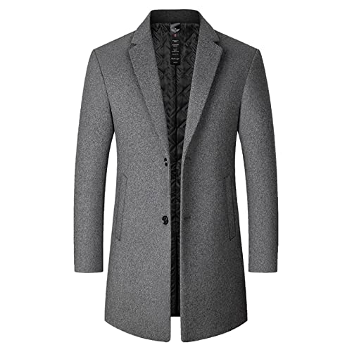 Generisch Herren Mantel Business Wollmantel Warm Wintermantel Lange Jacken Lang Schwarz üBergangsjacke Herbst Wolle von Generisch