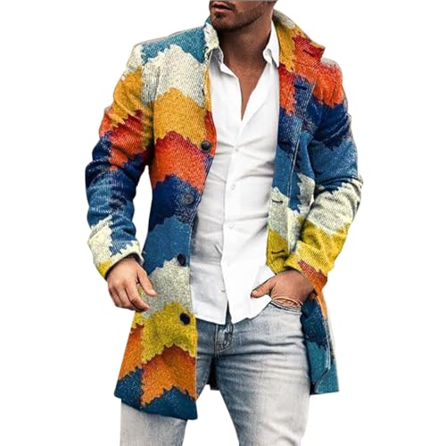 Generisch Herren Mantel Mehrfarbig Steppweste Langarm Herbst Jacke, Steppweste L von Generisch