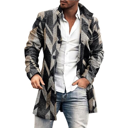 Generisch Herren Mantel lang Winterjacke Herren lang Dufflecoat wintermantel Trench Coat Men Herren-mäntel herrenmantel kurz Promo Code Winter Coat von Generisch