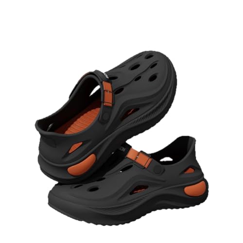Generisch Herren Outdoor minimalistische Sportschuhe mit dicken Sohlen und Anti Rutsch Zehen Kappen für Strandfahrt Sandalen (schwarz,40) von Generisch