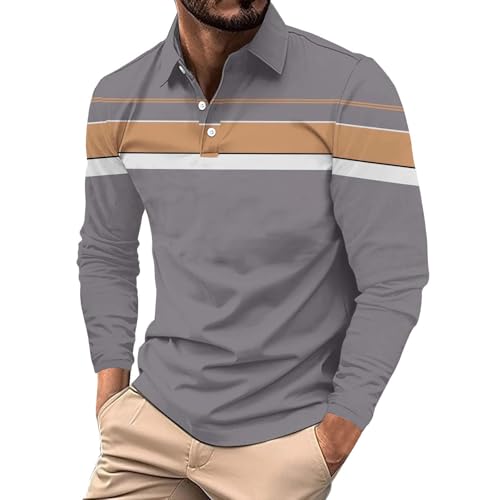 Generisch Herren Polokragen Pullover Langarm Feinstrick Polo Strickpullover Basic Einfarbig Männer Pulli Poloshirt Men's Polos Mens Polo Shirt Pack von Generisch