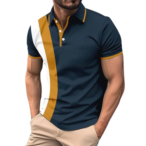 Generisch Herren Poloshirt Kurzarm Basic Polo Shirts Slim Fit Polohemd Sommer Golf Tshirt Baumwoll PoloT-Shirt Polo Hemd Herren Poloshirt Herren Kurzarm Schwarz 3XL Poloshirt Herren Schwarz von Generisch