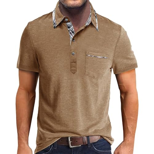 Generisch Herren Poloshirt Kurzarm Regular Fit Polohemd, Gris (Grey Clear), 3XL Poloshirt Herren XL Hemden Herren Kurzarm Modern Fit von Generisch