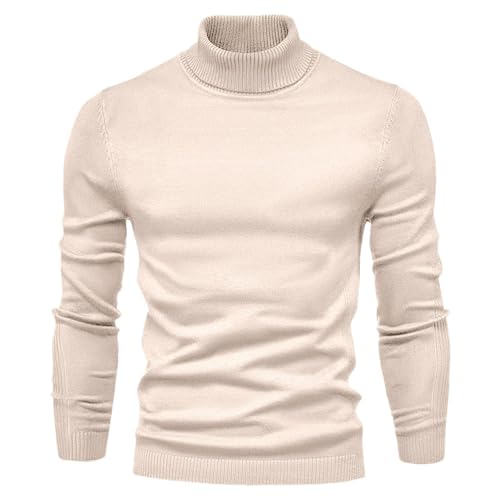 Generisch Herren Pullover Casual Cotton Halfzip Pullover Einfarbig Sweatshirt mit Rundhals Sweat Männer Baumwolle Herren Rollkragenpullover Slim Fit Feinstrick Winterpullover Sweatshirt Unterzieh von Generisch