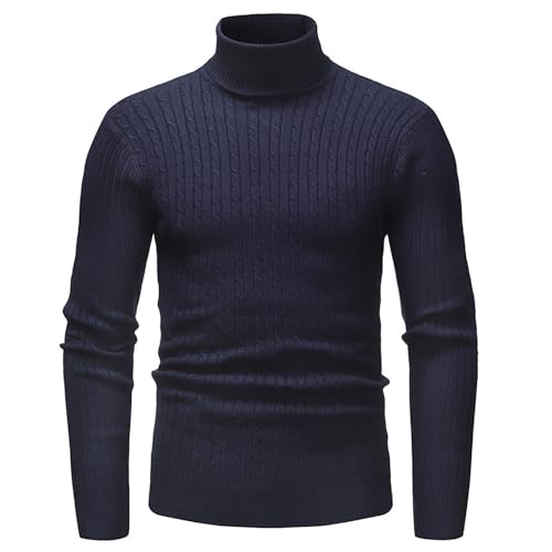 Generisch Herren Pullover Elegant Rollkragenpullover Winter Turtleneck Strickpullover Slim Fit Warm Business Oberteil Langarmshirt Baumwolle Kleidung Langarm​ Sweatshirt von Generisch