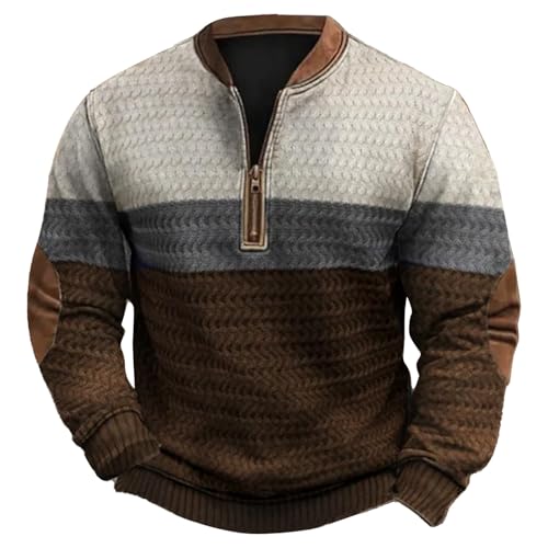 Generisch Herren Pullover Herren Patchwork Hoodie Langarm Jacquard Kaputzenpullover Farbblock Fleecejacke Pullover Mit Kapuze Pullover Herren Schwarz Rundhals Sweatshirt Herren von Generisch