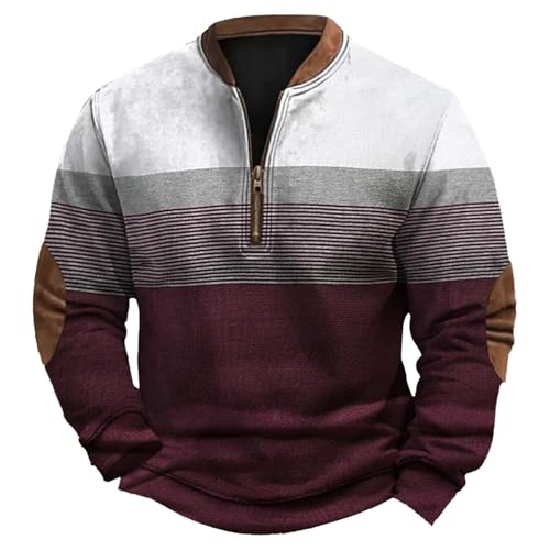 Generisch Herren Pullover Herren Patchwork Hoodie Langarm Jacquard Kaputzenpullover Farbblock Fleecejacke Pullover & Strickjacken Für Herren Herren Sweatshirt Langarm Sweatshirt Herren von Generisch