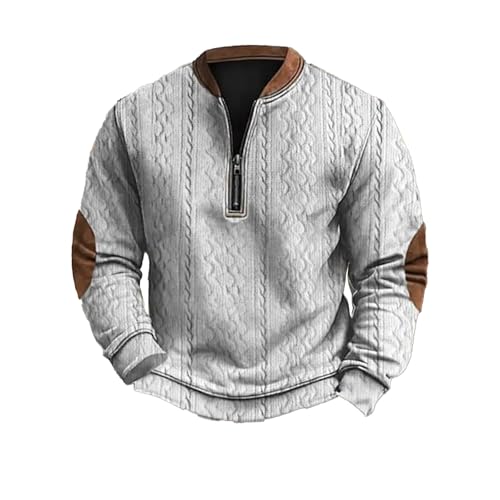 Generisch Herren Pullover Herren Patchwork Hoodie Langarm Jacquard Kaputzenpullover Farbblock Sweatshirt Herren Sweater Arbeitspullover Herren Winter Herren-Strick-Hoodie von Generisch