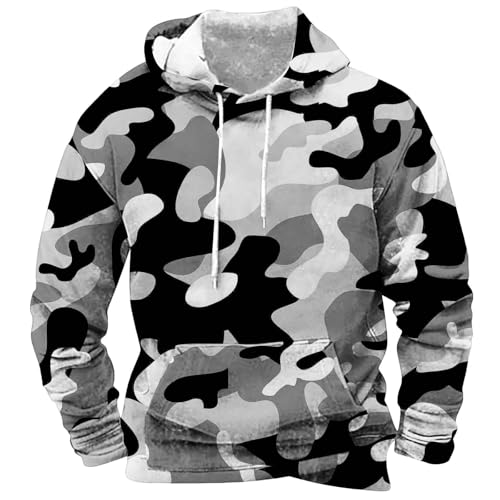 Generisch Herren Pullover Herren Patchwork Hoodie Langarm Jacquard Kaputzenpullover Farbblock Sweatshirt März Pullover Herren Sportjacke Herren Dünn Leicht Sweatjacke Herren Schwarz 3XL von Generisch