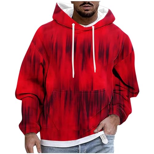 Generisch Herren Pullover Herrens Patchwork Hoodie Langarm Jacquard Kaputzenpullover Farbblock Sweatshirt,Herren Pulli,Klassische Mode von Generisch