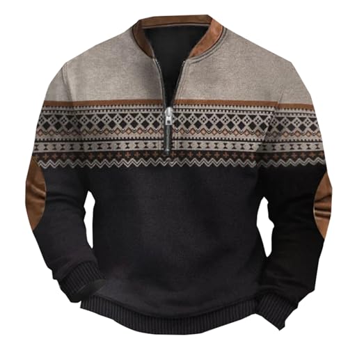 Generisch Herren Pullover Sweatshirt aus Bio Baumwolle (Gr. S XXL) Leichter Business Pulli French Terry Pullover Herren Rollkragen Herrenpullover Langarm Weiß Strickpullover von Generisch