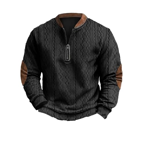 Generisch Herren Pullover Sweatshirt aus Bio Baumwolle (Gr. S XXL) Leichter Business Pulli French Terry Schwarz Pullover Herren Oversized Long Sweater Herren Pullover Herren Set von Generisch