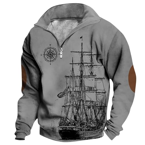 Generisch Herren Pullover Zip Pullover Strickpullover mit Reissverschluss Turtleneck Winterpullover Sweater Arbeitspullover Warm Pulli Herren Oberteil Pullover Für Männer XXL Lässiger Komfort von Generisch