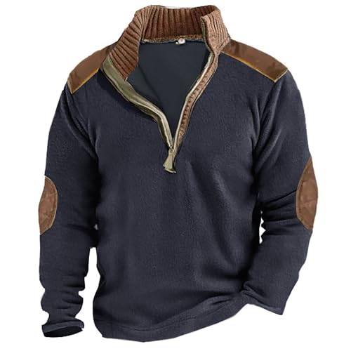 Generisch Herren Pullover Zip Pullover Strickpullover mit Reissverschluss Turtleneck Winterpullover Sweater Arbeitspullover Warm Pulli Hoodie Herren Sweatjacke Herren 3XL Ohne Kapuze Bequem Und Weich von Generisch