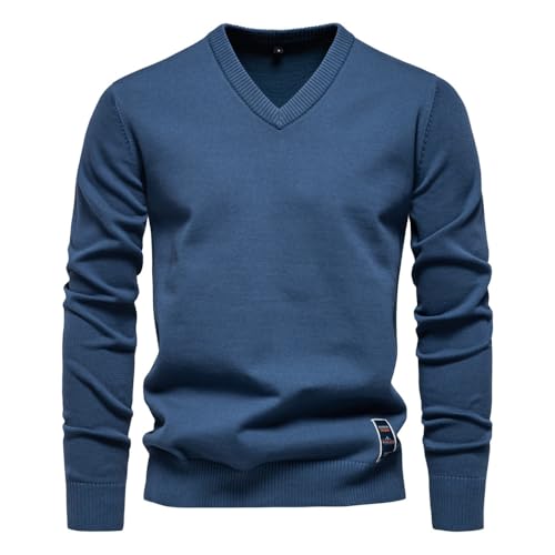 Generisch Herren Pullover mit Rundhals-Ausschnitt/V-Ausschnitt Strickpullover Feinstrick Winterpullover Sweater Männer 2025 (6,XXL) von Generisch
