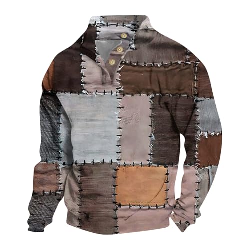 Generisch Herren Pullover mit Stehkragen Casual Polo Sweatshirt Winterpullover Langarmshirt Rollkragenpullover mit Halbem Reißverschluss Wollpullover Herren Winter Herren Sweater Mit Sprüchen von Generisch