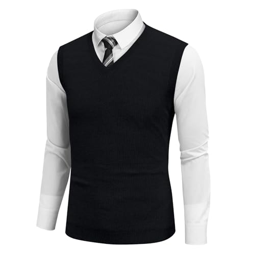 Generisch Herren Pullunder Strickpullover Vintage Pullover Ärmellose Strickweste Für V Ausschnitt Weste Oversize Outfits Weihnachtspullover Damen von Generisch