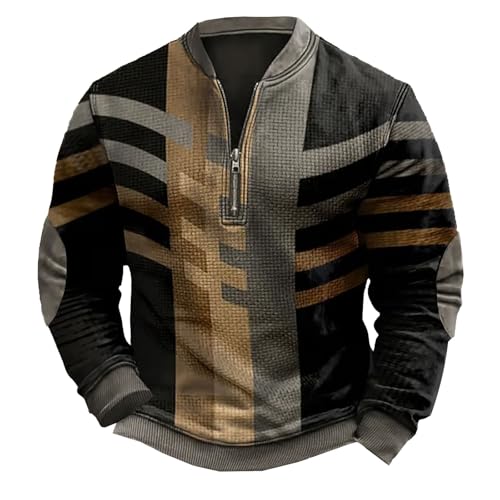 Generisch Herren Quarter Zip Fleece Pullover Langarm Sweatshirt Outdoor Taktisch Weich Warm Polar Freizeit Jacke Herren Sweatshirt Herren Schwarz Weiß Arbeits Sweatshirt Herren von Generisch