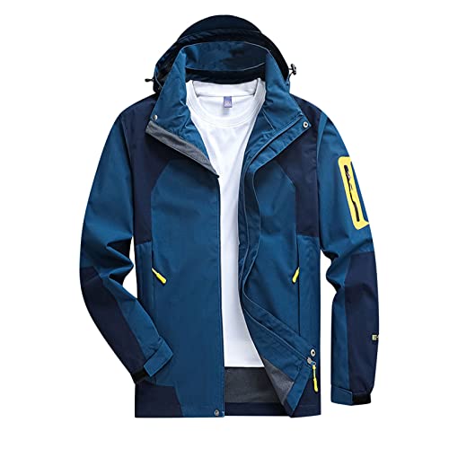 Generisch Herren Regenjacke Lang Elegant Atmungsaktiv Wasserdicht Windbreaker Allwetterjacke 4Xl Sportlich Outdoor Faltbar Sommerjacke Windjacke Dünn Sommer Große Größen Übergangsjacke Regenjacke von Generisch