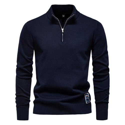 Generisch Herren Rollkragenpullover Zip Pullover Strickpullover Winterpullover Sweater Pulli Arbeitspullover Warm Langarmshirt 2025 (1,XL) von Generisch