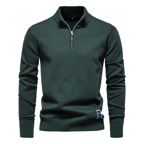 Generisch Herren Rollkragenpullover Zip Pullover Strickpullover Winterpullover Sweater Pulli Arbeitspullover Warm Langarmshirt 2025 (3,L) von Generisch