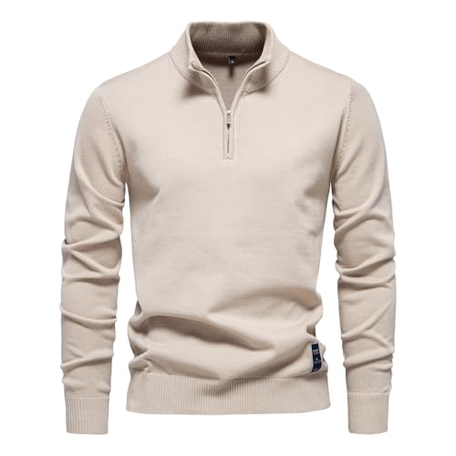 Generisch Herren Rollkragenpullover Zip Pullover Strickpullover Winterpullover Sweater Pulli Arbeitspullover Warm Langarmshirt 2025 (6,XL) von Generisch