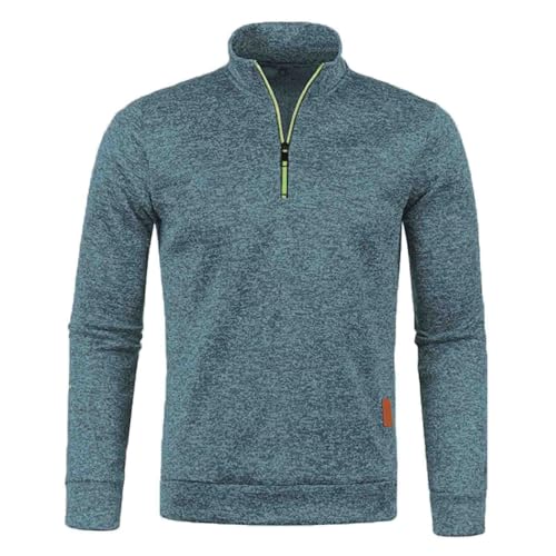 Generisch Herren Rollkragenpullover Zip Pullover Strickpullover Winterpullover Turtleneck Sweater Pulli Arbeitspullover Warm Langarmshirt Regular Fit Fleecepullover Sweatshirt mit Reißverschluss von Generisch