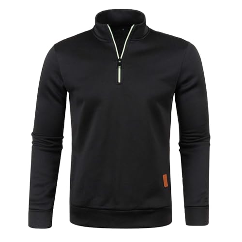 Generisch Herren Rollkragenpullover Zip Pullover Strickpullover Winterpullover Turtleneck Sweater Pulli Arbeitspullover Warm Langarmshirt Regular Fit Fleecepullover Sweatshirt mit Reißverschluss von Generisch