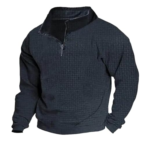 Generisch Herren Rundhals Pullover Strickpullover Feinstrick Sweater Männer Business Pullover Basic Knitted Sweatshirt Sweat Jacke Herren Activewear-Pullover für Herren schwarzer Pullover mit Kragen von Generisch