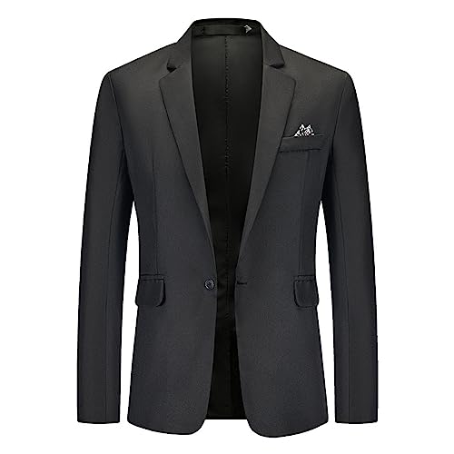 Generisch Herren Sakko EIN Knopf Regular Fit Samt Anzugjacke Performance Party Blazer für Weihnachten Anzugjacken Für Herren Herren Blazer Sportlich Slim Fit Herren Blazer Sakko Schwarz 26 von Generisch