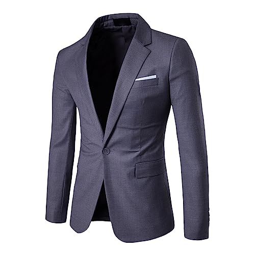 Generisch Herren Sakko Jacket Blazer Herren Sakko Anzug-Jackett Blazer Freizeit Sakko Herren Regular Fit Herren Jackett Blau Kariert Boss Anzug Herren von Generisch