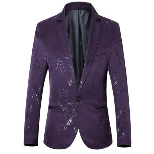 Generisch Herren Sakko Modern Sportlich Blazer Regular Fit 1 Knöpfe Freizeit Jackett Mode Anzugjacke Sakkos für Herren Hochzeit Business Anzugjacken Männer Anzüge Jacke Die Discounter Lila 4XL Generisch Herren Sakko Modern Sportlich Blazer Regular Fit 1 Knöpfe Freizeit Jackett Mode Anzugjacke Sakkos für Herren Hochzeit Business Anzugjacken Männer Anzüge Jacke Die Discounter Lila 4XL von Generisch