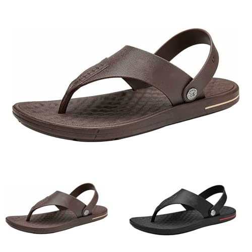 Generisch Herren Sandalen, Sommer bequeme verstellbare Knöchelriemen Flip Flops Weich Bade Hausschuhe Orthopädische Zehentrenner Surfen Zehenstegpantolette Badelatschen Strandschuhe House Shoes von Generisch