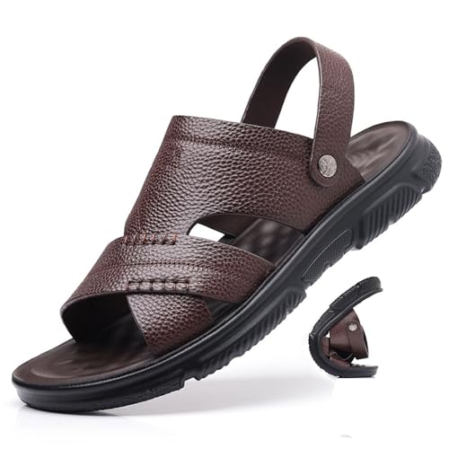 Generisch Herren Sandalen Offene Zehen Rutschfeste Bequem Atmungsaktiv Strandschuhe Sandalen Wandersandalen Sport Sandalen für Camping Trekking Spazierengehen(Farbe:Brown,Größe:47 EU) von Generisch