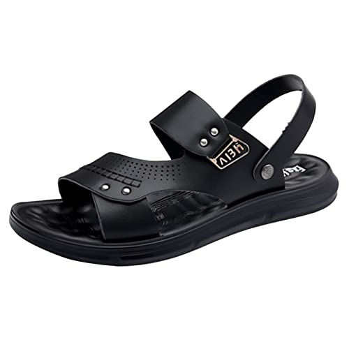 Generisch Herren Sandalen Sport Freizeit Sommer Outdoor Wandern Tanga Pantoffeln Schuhwerk Flip Flops Strand Schuhe für Aktivität (Black, 39) von Generisch