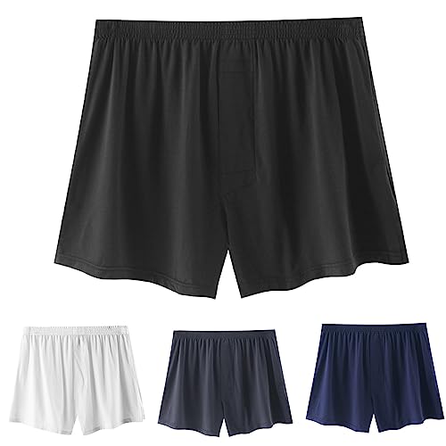 Generisch Herren Schlafanzughose Baumwolle Kurz Pyjamahose Schlafhose Schlafshorts Herren Schlafanzughose Kurz Baumwolle Bermuda Schlafshorts Pyjamahose Shorty Sleephose Freizeithose für Männer von Generisch