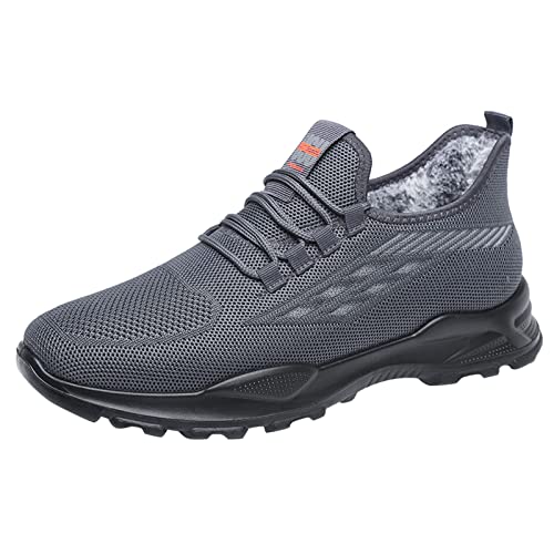 Generisch Herren-Schneestiefel Modische Sport-Baumwollstiefel im und Winter Komfort warm flach compatible with Motorrad Schuhe Herren 45 (Grey, 41) von Generisch