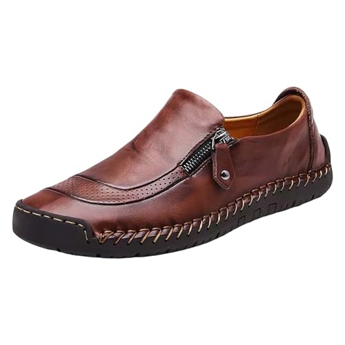 Generisch Herren Schuhe 44 Sneaker Schwarz Herrenschuhe aus lackiertem im britischen Spleißen, Business-Casual-Stil, Herren-Lederschuhe Outdoor Schuhe Herren Rot (Brown, 45) von Generisch