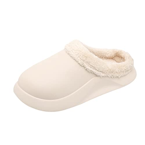 Generisch Herren Schuhe Boots wasserdichte Hausschuhe Herren Gefütterte Clogs Wintergartenschuhe Warme Hauspantoffeln Indoor Outdoor Pantoletten Hausschuhe Herren Warm (A, 42) von Generisch
