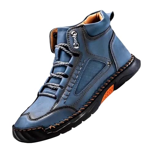 Generisch Herren Schuhe Leder Sneaker Lässige Schuhe Herren Mit Schnürsenkel Freizeitschuh rutschfest Berufsschuhe Wandern Wanderstiefel Bequem Walkingschuhe Mit Plateau Schnürschuhe von Generisch