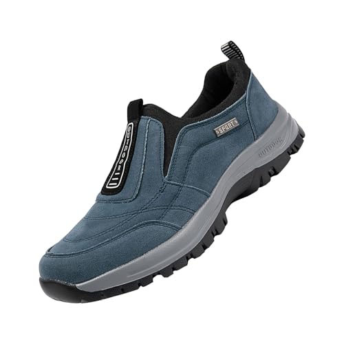Generisch Herren Schuhe Schwarz Freizeitschuhe Einfarbig Flacheschuhe Slip-On-Sicherheits Walkingschuhe Leicht Bequem Fahrschuhe Breite Füße Sportschuhe Lässige Schlupfschuhe Athleisure Reiseschuhe von Generisch