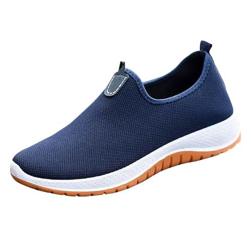 Herren Schuhe Sneakers Schwarz Freizeitschuhe Atmungsaktive Mesh Flacheschuhe Einfarbig Walkingschuhe Breite Füße Sportschuhe Stilvoll Und Schön Trainerschuhe Slip-On-Sicherheits Sneaker von Generisch