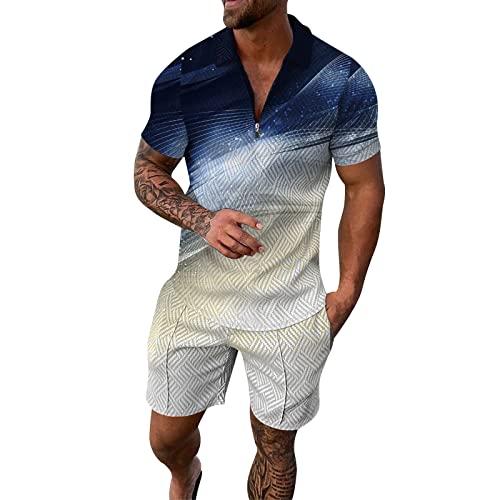 Generisch Herren Sets Outfits Zweiteiliges Activewear Sweatsuits Set Revers/Rundhalsshirt Sportbekleidung Revers Sommer Anzug Herren Kurze Hose Und T-Shirt Set Herren Sport Generisch Herren Sets Outfits Zweiteiliges Activewear Sweatsuits Set Revers/Rundhalsshirt Sportbekleidung Revers Sommer Anzug Herren Kurze Hose Und T-Shirt Set Herren Sport von Generisch