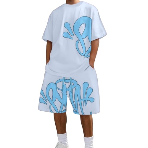 Herren Shorts Und Tshirt Set T-Shirt and Shorts Summer Casual Outfit 2 Teiliges Sets Freizeit Casual Y2K Hip Hop Sportanzüge Komfort Bedruckte Schlafanzug Trainingsanzug White S Herren Shorts Und Tshirt Set T-Shirt and Shorts Summer Casual Outfit 2 Teiliges Sets Freizeit Casual Y2K Hip Hop Sportanzüge Komfort Bedruckte Schlafanzug Trainingsanzug White S von Generisch