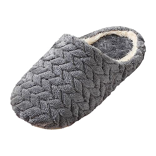 Generisch Herren Slip-on Hausschuhe Warme PlüSch Pantoffeln Weiche Bequeme Filzpantoffeln Rutschfeste Hausschlappen Unisex Lndoor Outdoor Slippers von Generisch